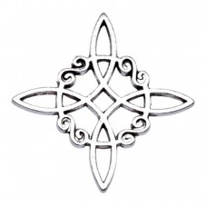 2 Breloques Connecteurs Noeud Celtique Argenté 30x30mm pour la Création de Bijoux Fantaisie - DIY