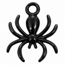 2 Breloques Araignées Noires Gothiques 17x13mm pour la Création de Bijoux Fantaisie - DIY