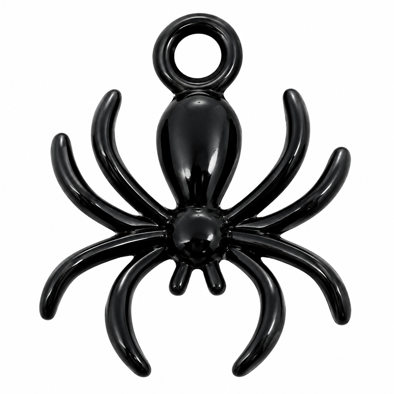 2 Breloques Araignées Noires Gothiques 17x13mm