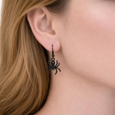 2 Breloques Araignées Noires Gothiques 17x13mm
