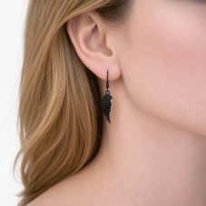 Breloque Aile Ange Oiseau Noir Gothique 33x11mm