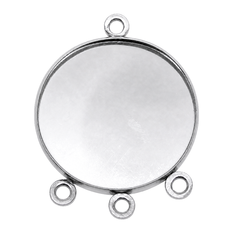 Support Pendentif Connecteur en Acier Inoxydable Argenté pour Cabochon 20mm