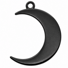 Breloque Pendentif Lune Noir Gothique 44x32mm pour la Création de Bijoux Fantaisie - DIY