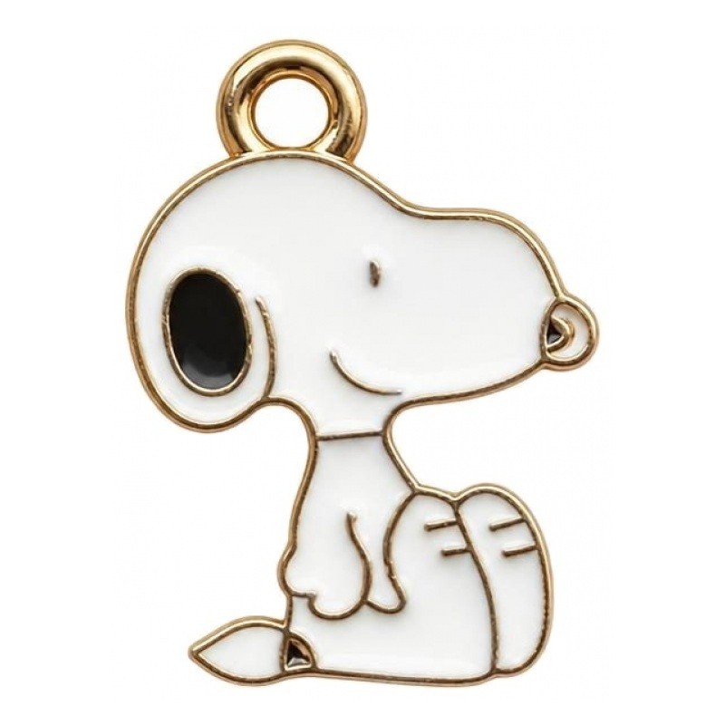 2 Breloques Snoopy en Émail Métal Doré 20x14mm