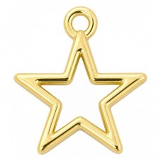 5 Breloques Étoile Doré 16x14mm pour la Création de Bijoux Fantaisie - DIY