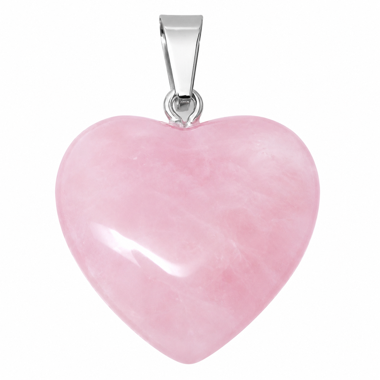 Pendentif Coeur Pierre Naturelle Quartz Cerise 20mm