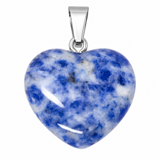 Pendentif Coeur Pierre Naturelle Sodalite 20mm pour la Création de Bijoux Fantaisie - DIY