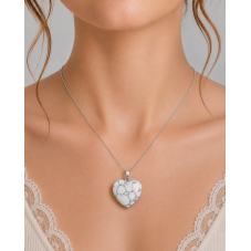 Pendentif Coeur Pierre Naturelle Howlite 20mm
