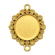 Support Connecteur Fleurs en Acier Inoxydable Doré pour Cabochon 20mm pour la Création de Bijoux Fantaisie - DIY