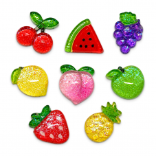 10 Cabochons Fruits d'Été en Résine 10mm pour la Création de Bijoux Fantaisie - DIY