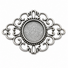 Support Connecteur en Métal Argenté pour Cabochon 18mm pour la Création de Bijoux Fantaisie - DIY