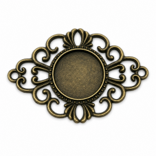 Support Connecteur en Métal Bronze pour Cabochon 18mm pour la Création de Bijoux Fantaisie - DIY