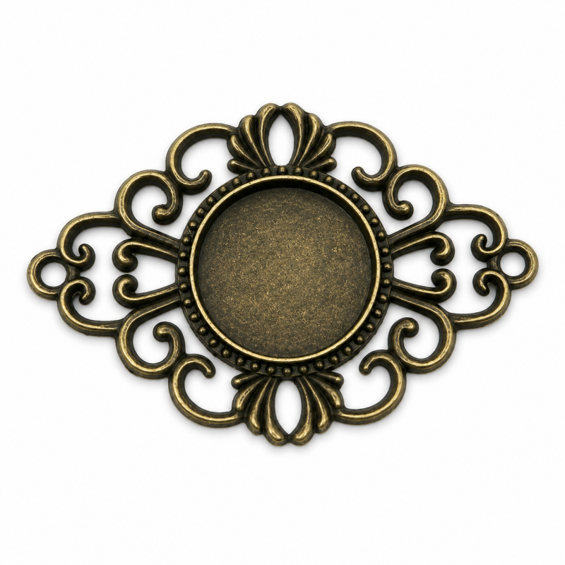 Support Connecteur en Métal Bronze pour Cabochon 18mm