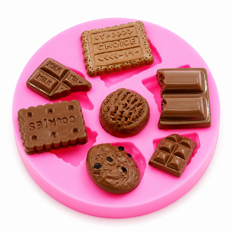Moule en Silicone Chocolat Biscuit Cookie Glace Fimo Résine Gâteau Plâtre