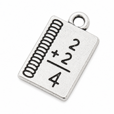 4 Breloques Livre École Argenté 17x11mm pour la Création de Bijoux Fantaisie - DIY