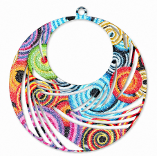2 Breloques Estampe Filigrane Colorées en Métal 43x40mm pour la Création de Bijoux Fantaisie - DIY