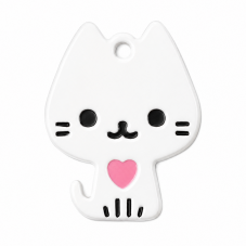2 Breloques en Métal Chat en Émail Blanc 20x15mm pour la Création de Bijoux Fantaisie - DIY