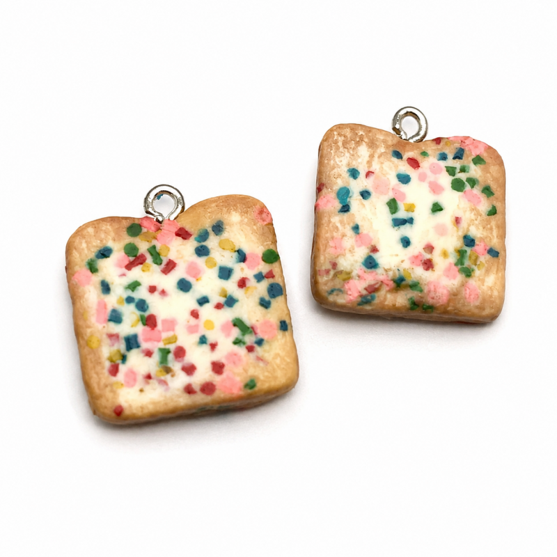 2 Breloques Brioches aux Fruits Confits en Pâte Polymère Fimo 20mm