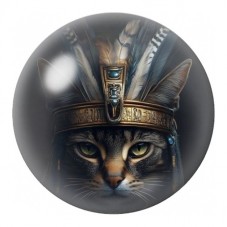 Cabochon en Verre Illustré Chat Couronné de Plumes 12 à 25mm pour la Création de Bijoux Fantaisie - DIY