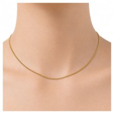 Collier Chaîne Fine à Mailles Gourmette 2mm en Acier Inoxydable Doré - 45cm Long