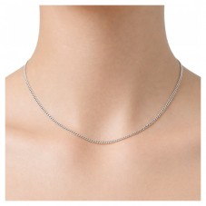 Collier Chaîne à Maille Gourmette 2mm en Acier Inoxydable Argenté - 40cm de Long