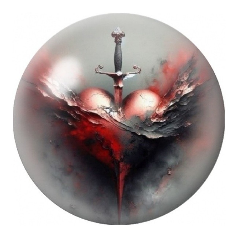 Cabochon en Verre Illustré Cœur Gothique Transpercé 12 à 25mm