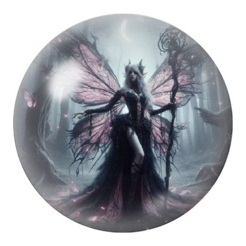 Cabochon en Verre Illustré Fée Gothique du Cimetière 12 à 25mm