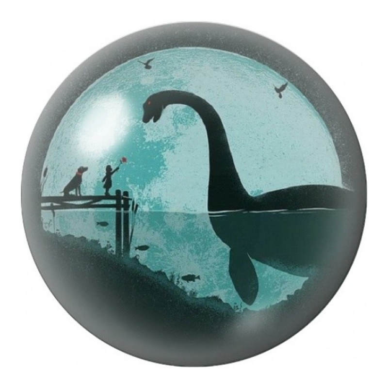 Cabochon en Verre Illustré Monstre du Loch Ness 12 à 25mm