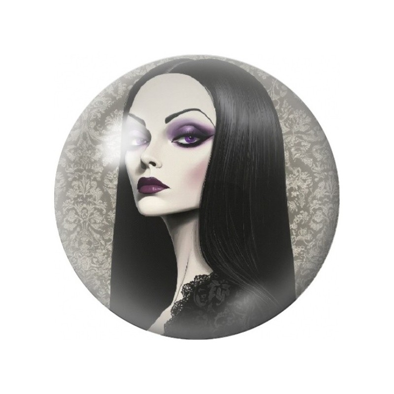 Cabochon en Verre Illustré Femme Gothique aux Yeux Violets 12 à 25mm
