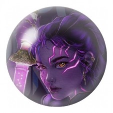 Cabochon en Verre Illustré Femme Gothique au Teint Violet 12 à 25mm pour la Création de Bijoux Fantaisie - DIY