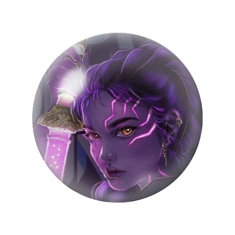 Cabochon en Verre Illustré Femme Gothique au Teint Violet 12 à 25mm