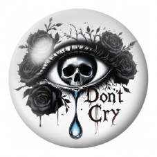 Cabochon en Verre Illustré Œil de la Mort Don’t Cry 12 à 25mm pour la Création de Bijoux Fantaisie - DIY