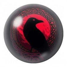 Cabochon en Verre Illustré Corbeau devant la Lune Rouge 12 à 25mm pour la Création de Bijoux Fantaisie - DIY