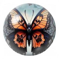 Cabochon en Verre Illustré Papillon Orange et Noir 12 à 25mm pour la Création de Bijoux Fantaisie - DIY