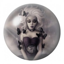 Cabochon en Verre Illustré Femme Gothique aux Papillons Noirs 12 à 25mm pour la Création de Bijoux Fantaisie - DIY