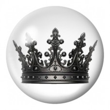 Cabochon en Verre Illustré Couronne Gothique Noire 12 à 25mm pour la Création de Bijoux Fantaisie - DIY