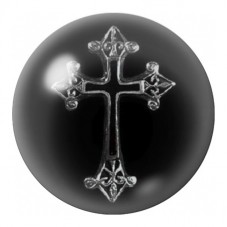 Cabochon en Verre Illustré Croix Gothique Noire 12 à 25mm pour la Création de Bijoux Fantaisie - DIY