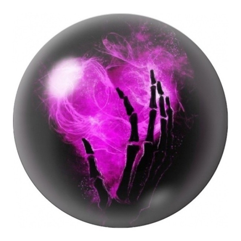 Cabochon en Verre Illustré Main Squelette au Cristal Violet 12 à 25mm