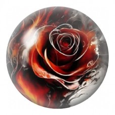 Cabochon en Verre Illustré Rose Rouge en Flammes 12 à 25mm pour la Création de Bijoux Fantaisie - DIY