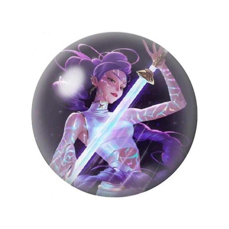 Cabochon en Verre Illustré Guerrière au Sabre Lumineux 12 à 25mm
