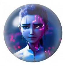 Cabochon en Verre Illustré Rumi au Visage Néon 12 à 25mm pour la Création de Bijoux Fantaisie - DIY