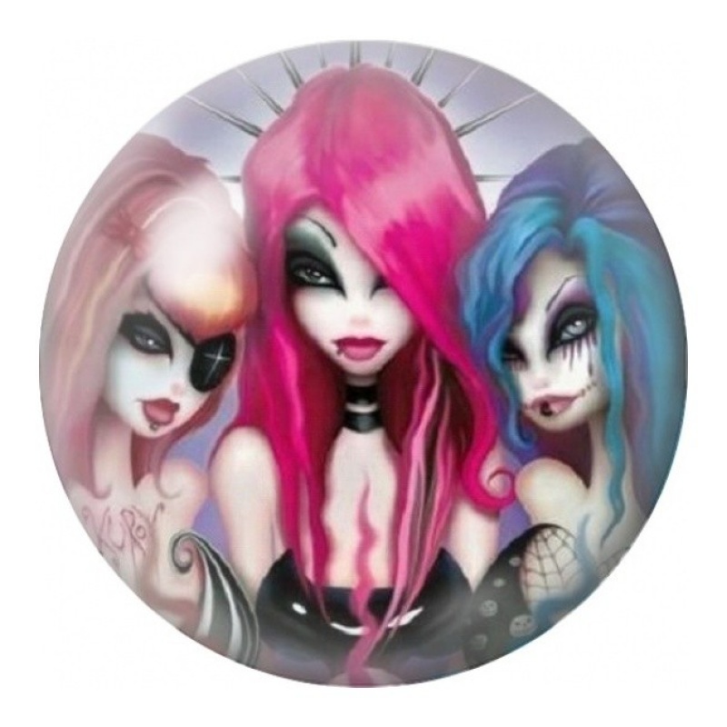 Cabochon en Verre Illustré Trois Femmes Gothiques 12 à 25mm