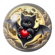 Cabochon en Verre Illustré Chauve-Souris Couronnée 12 à 25mm pour la Création de Bijoux Fantaisie - DIY