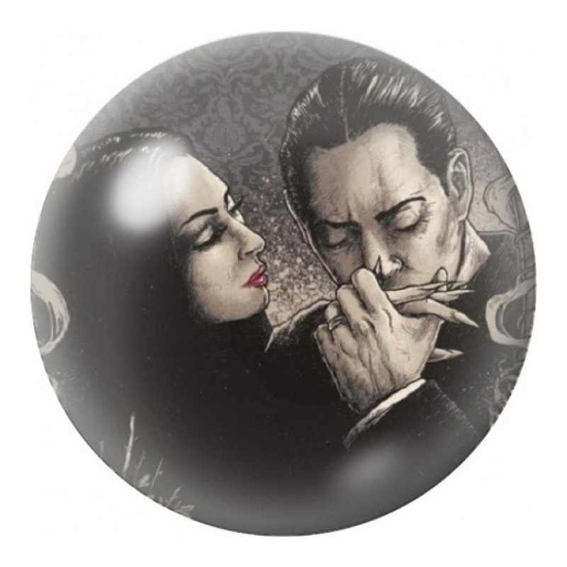 Cabochon en Verre Illustré Couple Gothique Passionné 12 à 25mm