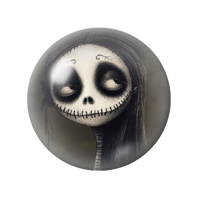 Cabochon en Verre Illustré Visage au Sourire Cousu 12 à 25mm