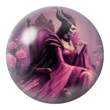 Cabochon en Verre Illustré Reine aux Cornes Noires 12 à 25mm pour la Création de Bijoux Fantaisie - DIY