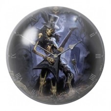 Cabochon en Verre Illustré Squelette Guitariste 12 à 25mm pour la Création de Bijoux Fantaisie - DIY