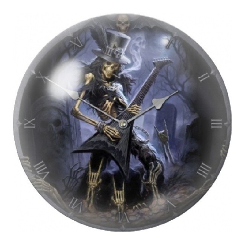 Cabochon en Verre Illustré Squelette Guitariste 12 à 25mm