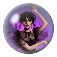 Cabochon en Verre Illustré Danse Violette de Mercredi 12 à 25mm pour la Création de Bijoux Fantaisie - DIY