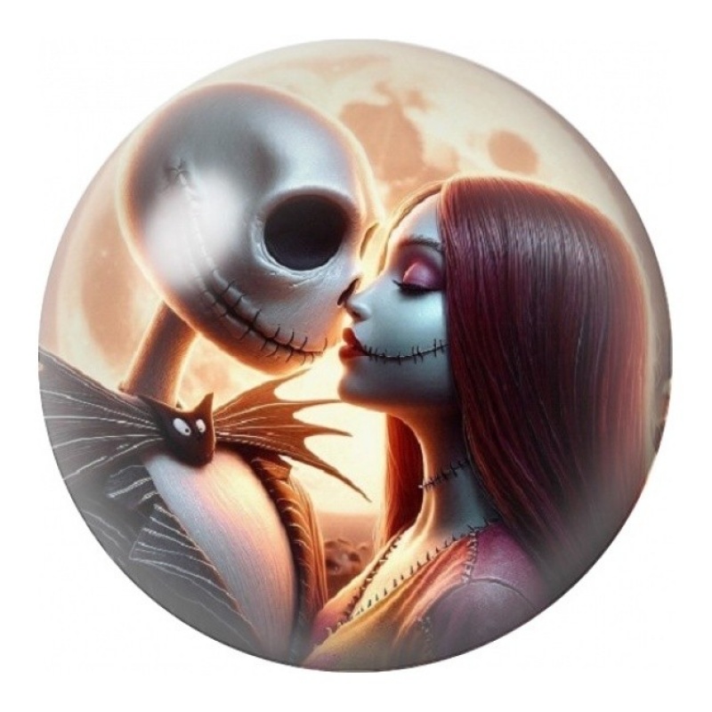 Cabochon en Verre Illustré Baiser de Jack et Sally 12 à 25mm